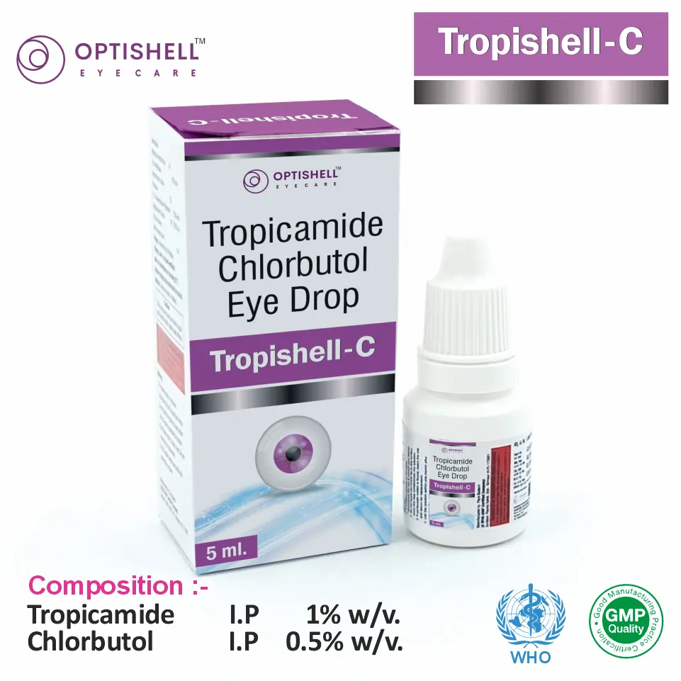 Tropicamide 1% Chlorbutol 0.5% Tropishell Eye Drop Best Price PCD Opportunity